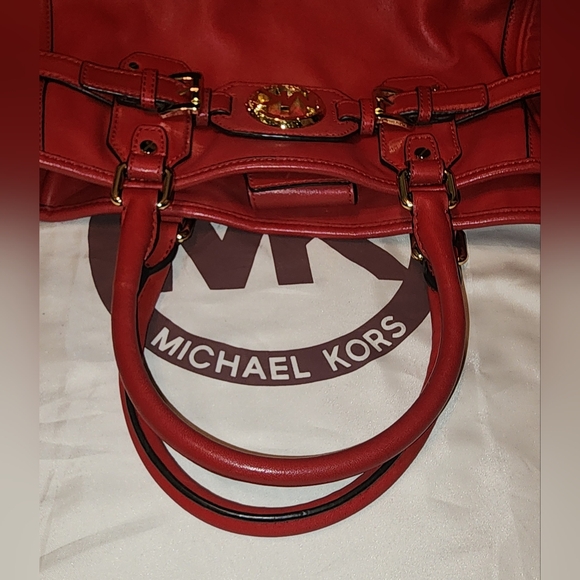MICHAEL KORS Vintage Red Leather Shoulder Bag AQ-1208 - Picture 10 of 16